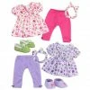 TeamsonUS New Sophia's 8 Pc Set Outfit, Headband And Shoes For Two 15" Dolls