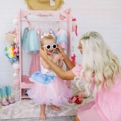 TeamsonUS Fantasy Fields Little Princess Clothing Rack With Storage And 4 Hangers, Pink Kids