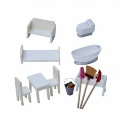 TeamsonUS Teamson Kids Dreamland Farm Dollhouse With 14 Accessories, White/Gray