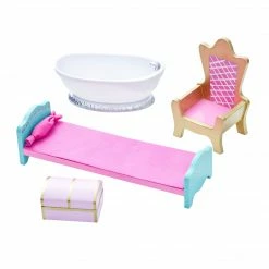 TeamsonUS Fantasy Fields Kids Dreamland Castle Vanity Set With Chair And Accessories, White/Pink