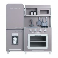 TeamsonUS Teamson Kids Little Chef Mayfair Classic Kids Kitchen Playset With 11 Accessories, Gray