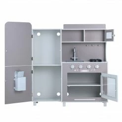 TeamsonUS Teamson Kids Little Chef Mayfair Classic Kids Kitchen Playset With 11 Accessories, Gray