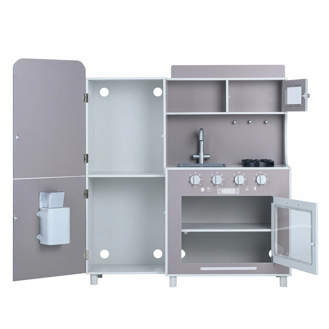 TeamsonUS Teamson Kids Little Chef Mayfair Classic Kids Kitchen Playset With 11 Accessories, Gray