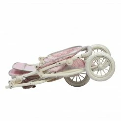TeamsonUS Kids Olivia's Little World Polka Dots Princess Double Jogging Stroller For Dolls, Pink