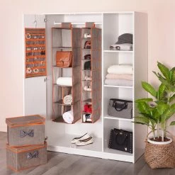 TeamsonUS Teamson Home 21-Pocket Hanging Jewelry Accessory Organizer Soft Storage