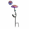 TeamsonUS Teamson Home Outdoor Butterfly Fusion Glass Solar Powered LED Light Stake, Purple
