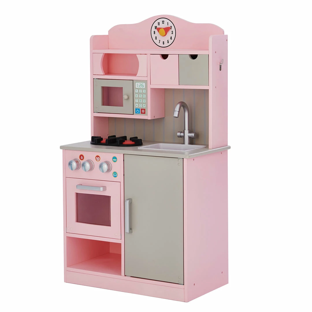 TeamsonUS Teamson Kids - Little Chef Florence Classic Play Kitchen - Pink / Grey