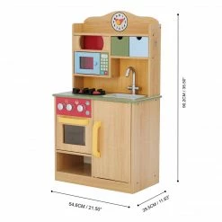 TeamsonUS Teamson Kids - Little Chef Florence Classic Play Kitchen - Wood Grain