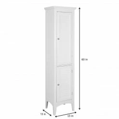 TeamsonUS Teamson Home Glancy Wooden Tall Tower Cabinet With Storage, White