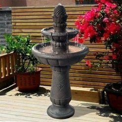 TeamsonUS Teamson Home Deluxe Pineapple 2-Tier Waterfall Fountain