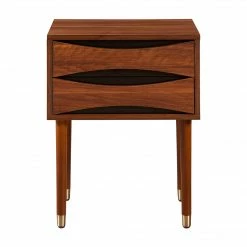 TeamsonUS Teamson Home Dawson Modern Wooden Side Table With Storage, Walnut