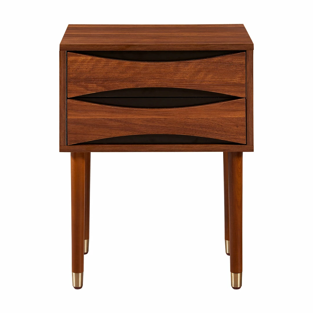 TeamsonUS Teamson Home Dawson Modern Wooden Side Table With Storage, Walnut