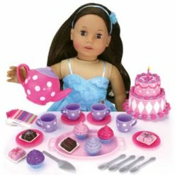 TeamsonUS Sophia's 64 Piece Dessert Tea Party Set For 18'' Dolls, Pink Kids