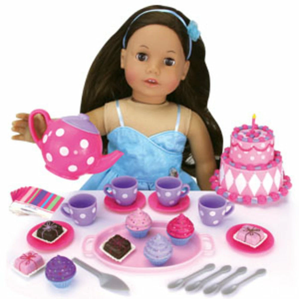 TeamsonUS Sophia's 64 Piece Dessert Tea Party Set For 18'' Dolls, Pink Kids