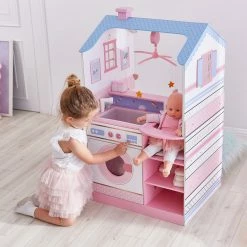 TeamsonUS Olivia's Little World Baby Doll Changing Station Dollhouse With Storage, Pink Kids