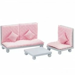 TeamsonUS Olivia's Little World - Polka Dots Princess 18" Doll Lounge Set - Grey