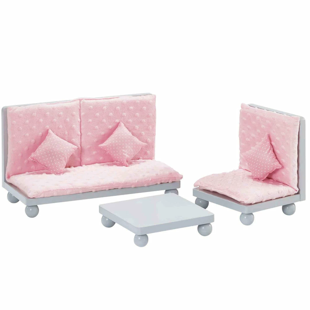 TeamsonUS Olivia's Little World - Polka Dots Princess 18" Doll Lounge Set - Grey