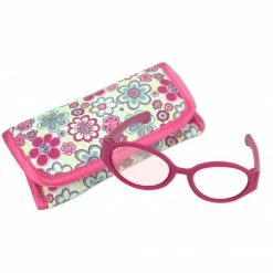 TeamsonUS Sophia's Pink Doll Eyeglasses With Print Case For 18