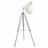 TeamsonUS Teamson Home Fascino 63" Industrial Metal Tripod Floor Lamp With Dish Shade, White