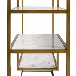 TeamsonUS Teamson Home Marmo Modern Marble-Look 5-Tier Display Shelf, Marble/Brass