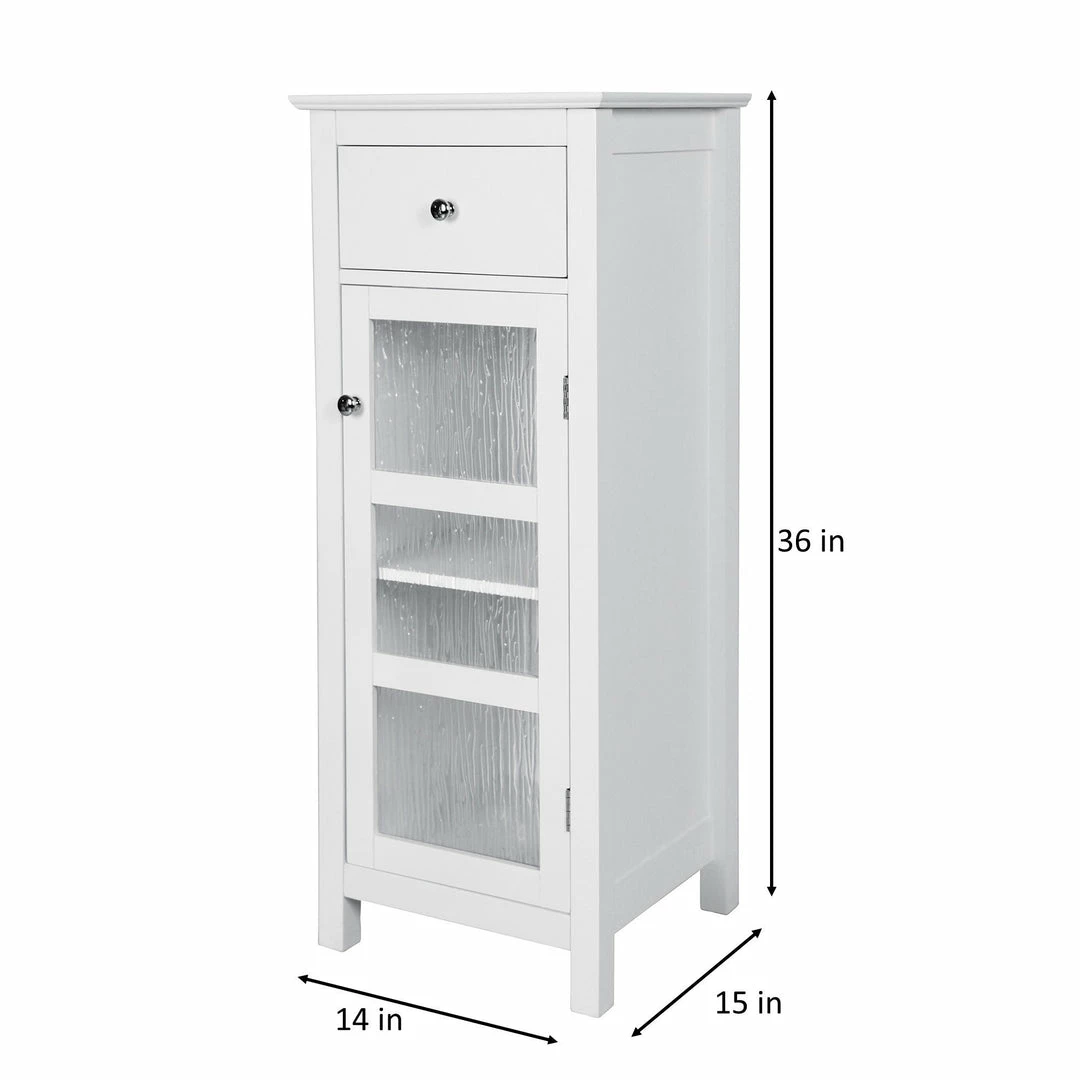 TeamsonUS Teamson Home Connor Floor Cabinet With Adjustable Shelf And Storage Drawer, White