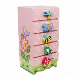 TeamsonUS Fantasy Fields Magic Garden Kids Wooden Trinket Chest, Pink
