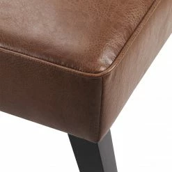 TeamsonUS Teamson Home Marc Faux Leather Lounge Chair With Pillow And Solid Wood Legs, Brown