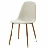 TeamsonUS Teamson Home Minimalist Dining Chair With Wood Grain Metal Legs, Set Of 2, Natural/White