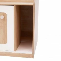 TeamsonUS Teamson Pets Daisy Mixed Wood Cat Litter Box Enclosure Storage Bench, Tan New