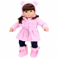 TeamsonUS Kids Sophia's Winter Coat, Hat And Boots Set For 15'' Dolls, Light Pink