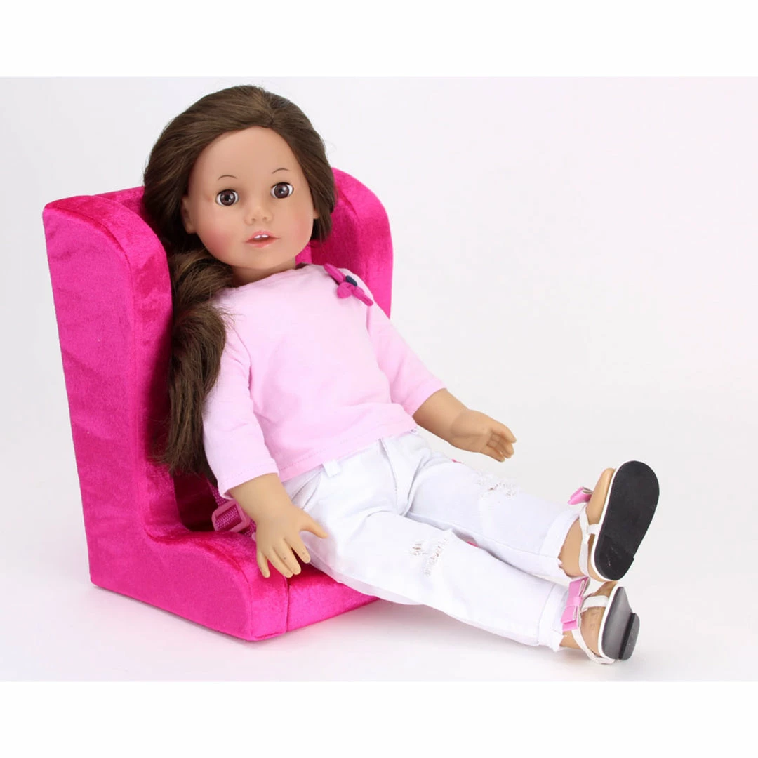 TeamsonUS Sophia's Plush Car Seat For 15'' To 18'' Dolls, Hot Pink Kids