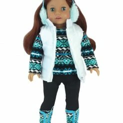 TeamsonUS New Sophia's Sweater, Leggings, Vest, And Boots Set For 18" Dolls
