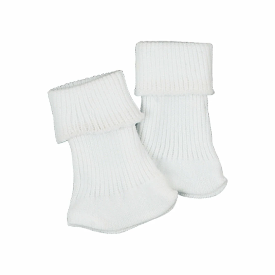TeamsonUS Sophia's Ribbed Fold Over Cuff Crew Socks For 18" Dolls, White Kids