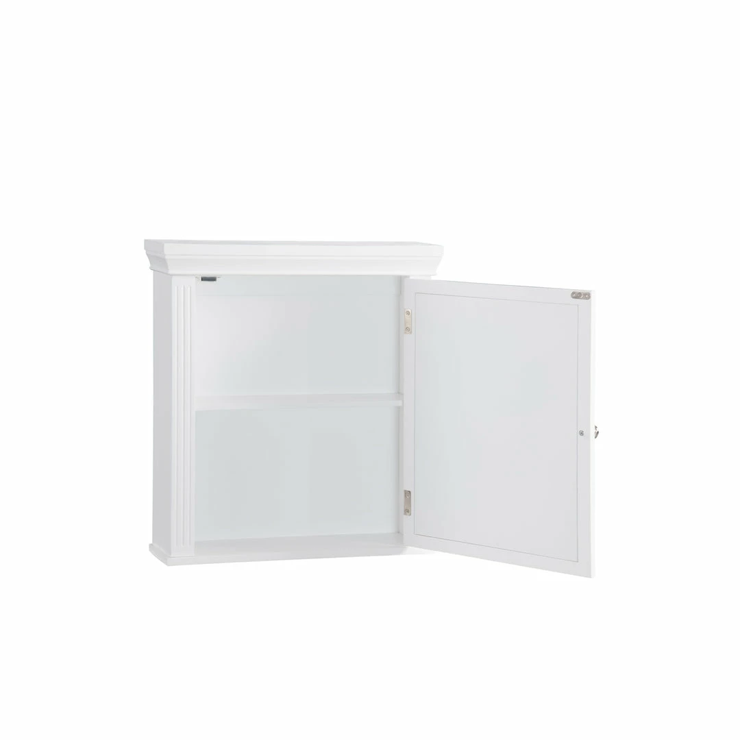 TeamsonUS Teamson Home Removable Wooden Medicine Cabinet With Crown Molded Top, White