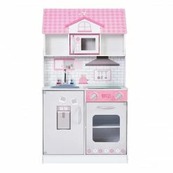 TeamsonUS Teamson Kids Ariel 2-in-1 Double-Sided Play Kitchen With Accessories And Furnished Dollhouse For 12