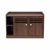 TeamsonUS Teamson Pets Robin Vented Wooden Cat Litter Box Enclosure Storage Bench, Mocha