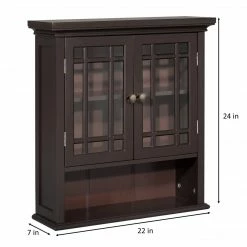 TeamsonUS Teamson Home Neal Wooden 2 Door Wall Cabinet, Dark Espresso
