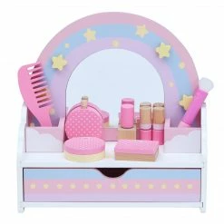 TeamsonUS Teamson Kids Little Dreamer Wooden Tabletop Vanity Set With 9 Play Accessories, Pink