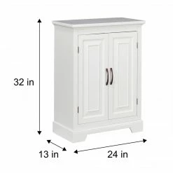 TeamsonUS Teamson Home St. James Wooden Floor Cabinet With 3 Shelves, White