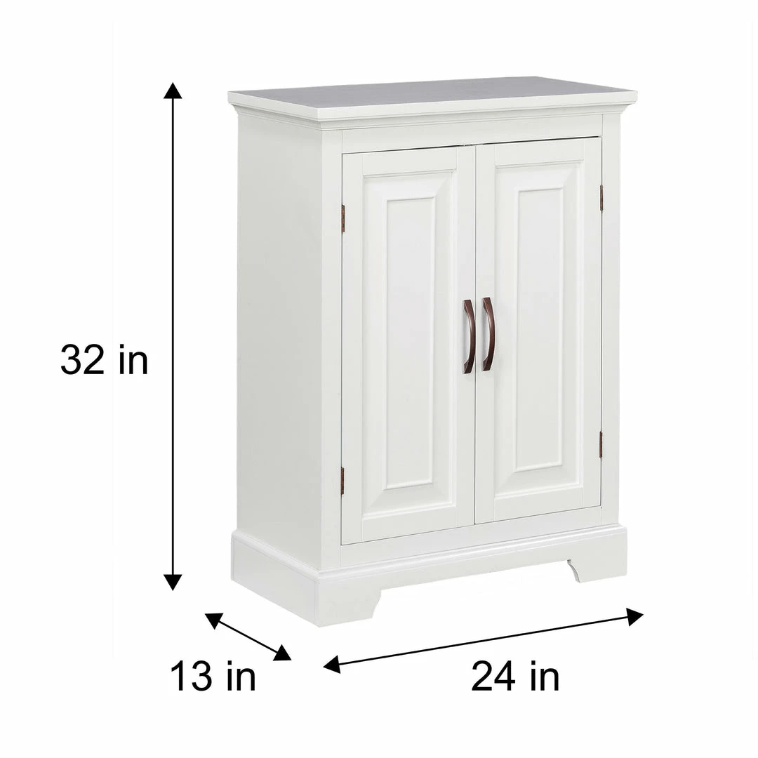 TeamsonUS Teamson Home St. James Wooden Floor Cabinet With 3 Shelves, White