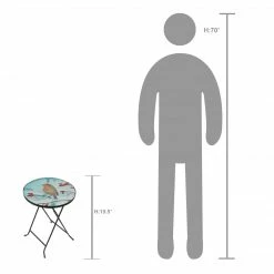 TeamsonUS Teamson Home - 14 Inch Handpainted Fusion Glass Planter Stand/Side Table--Multi Color