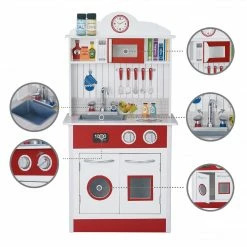 TeamsonUS Teamson Kids - Little Chef Madrid Classic Play Kitchen - Red / White