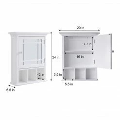 TeamsonUS Teamson Home Neal Removable Wooden Medicine Cabinet With Mirrored Door, White