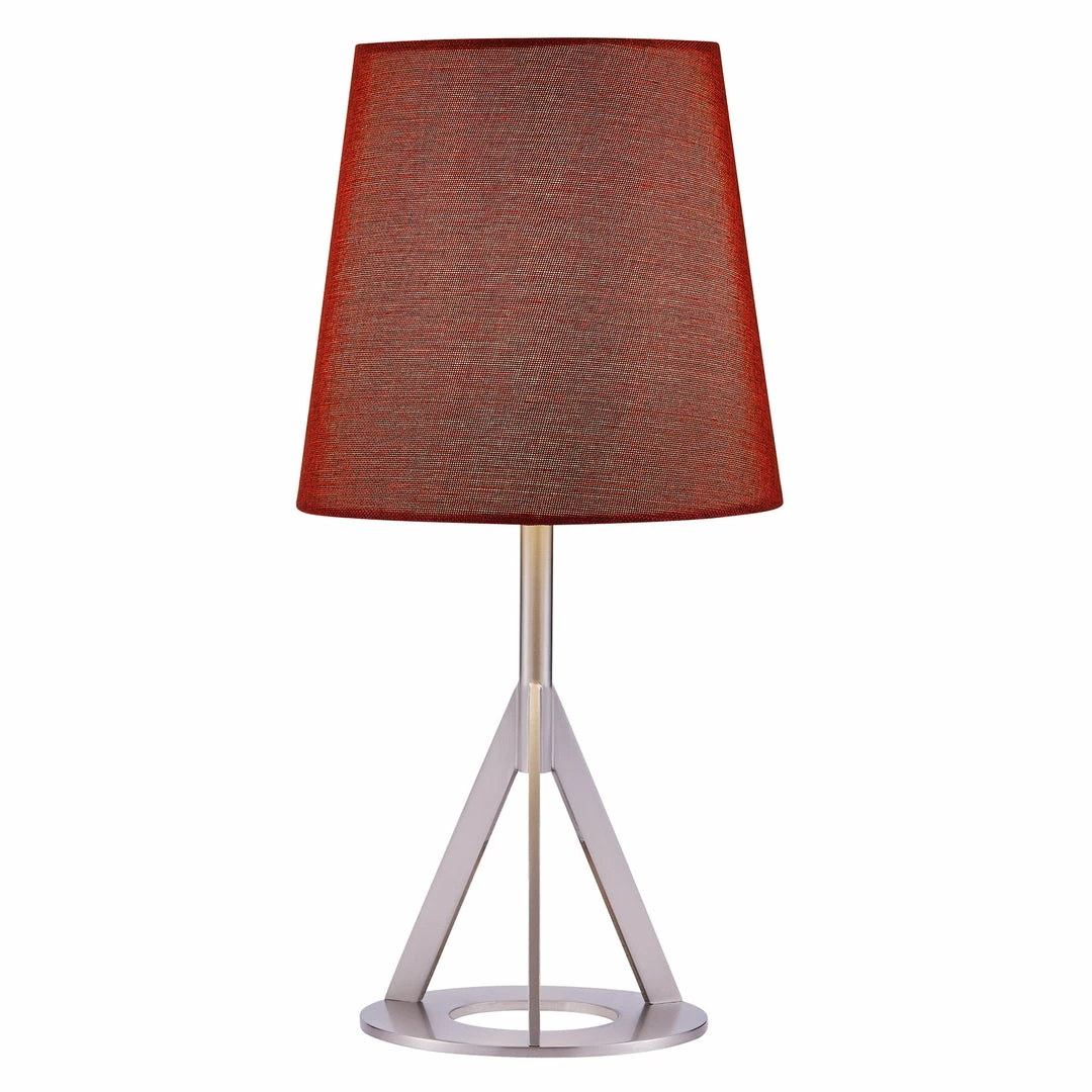 TeamsonUS Teamson Home Aria 15" Modern Table Lamp With Round Shade, Brass/Red