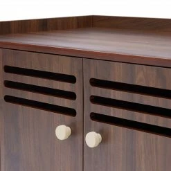 TeamsonUS Teamson Pets Robin Vented Wooden Cat Litter Box Enclosure Storage Bench, Mocha