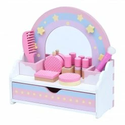 TeamsonUS Teamson Kids Little Dreamer Wooden Tabletop Vanity Set With 9 Play Accessories, Pink