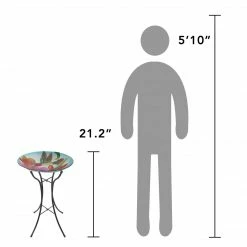 TeamsonUS Teamson Home 18" Hummingbird Fusion Glass Bird Bath