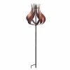 TeamsonUS Teamson Home Outdoor Tulip Kinetic Windmill Sculpture, Tangerine