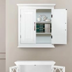 TeamsonUS Teamson Home St. James Wooden Wall Cabinet With 2 Shelves, White