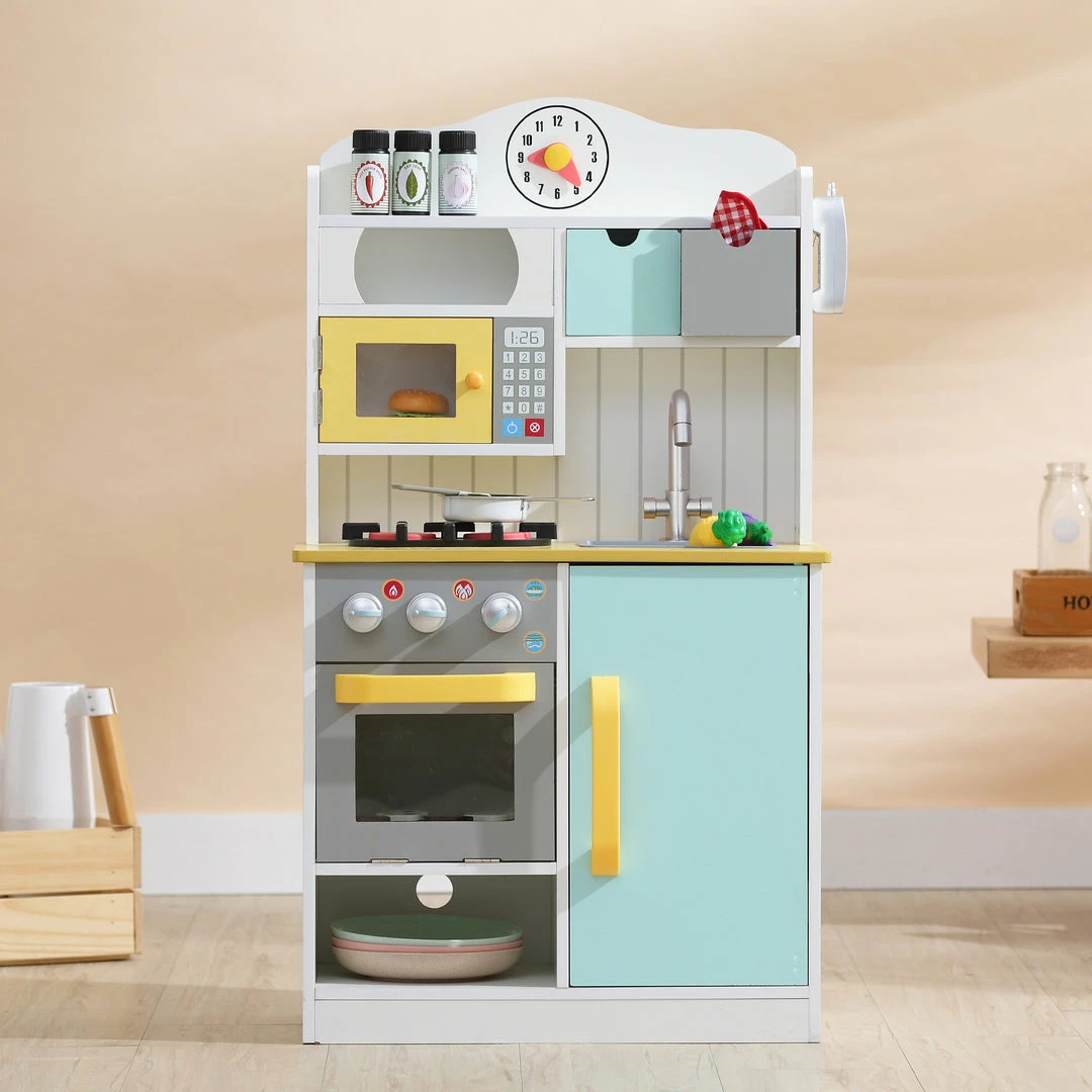 TeamsonUS Teamson Kids - Little Chef Florence Classic Play Kitchen - White/Green & Yellow